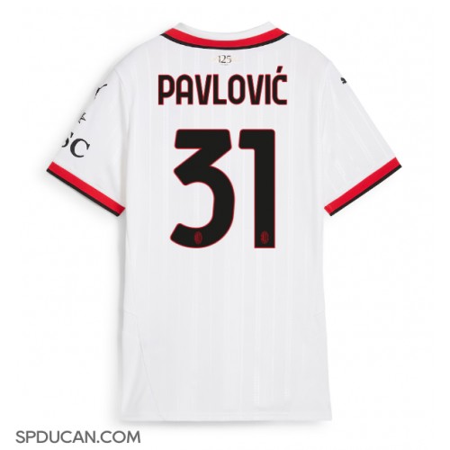 Zenski Nogometni Dres AC Milan Strahinja Pavlovic #31 Gostujuci 2024-25 Kratak Rukav